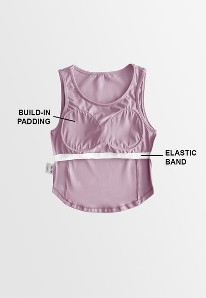 Women Sleeveless Integrated Bra Top - Purple - 610371