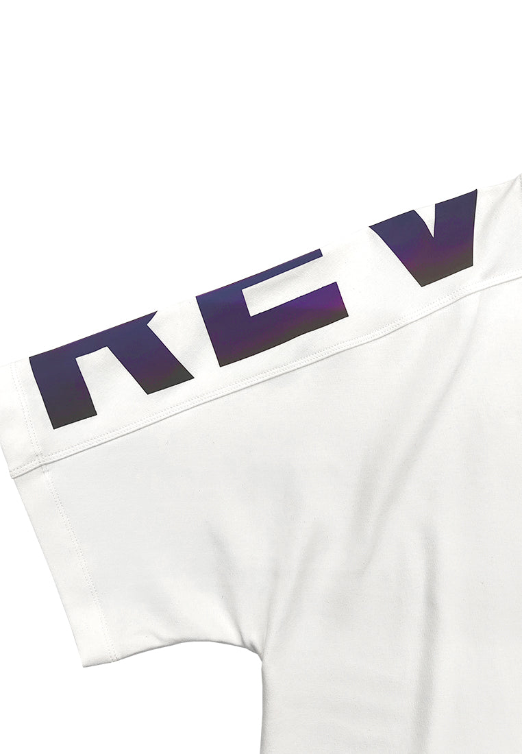 Men Oversized T-Shirt Short Sleeve - White - 610261