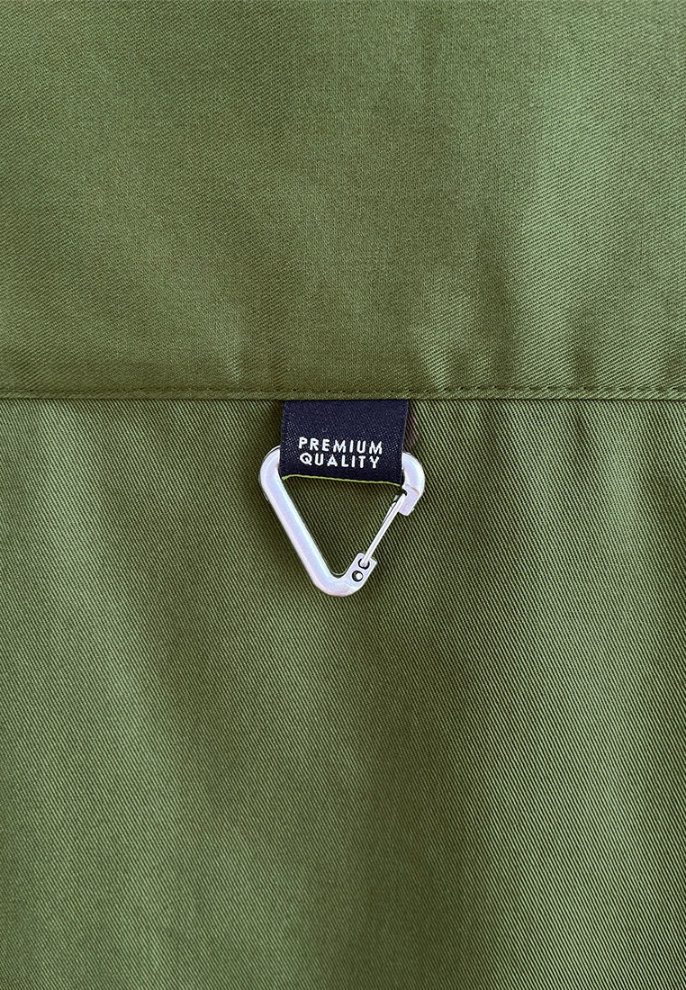 Men Oversized Short-Sleeve Shirt - Army Green - 510252