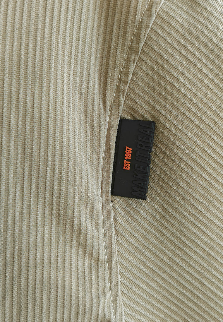 Men Short-Sleeve Oversized Polo Tee - Khaki - 510231