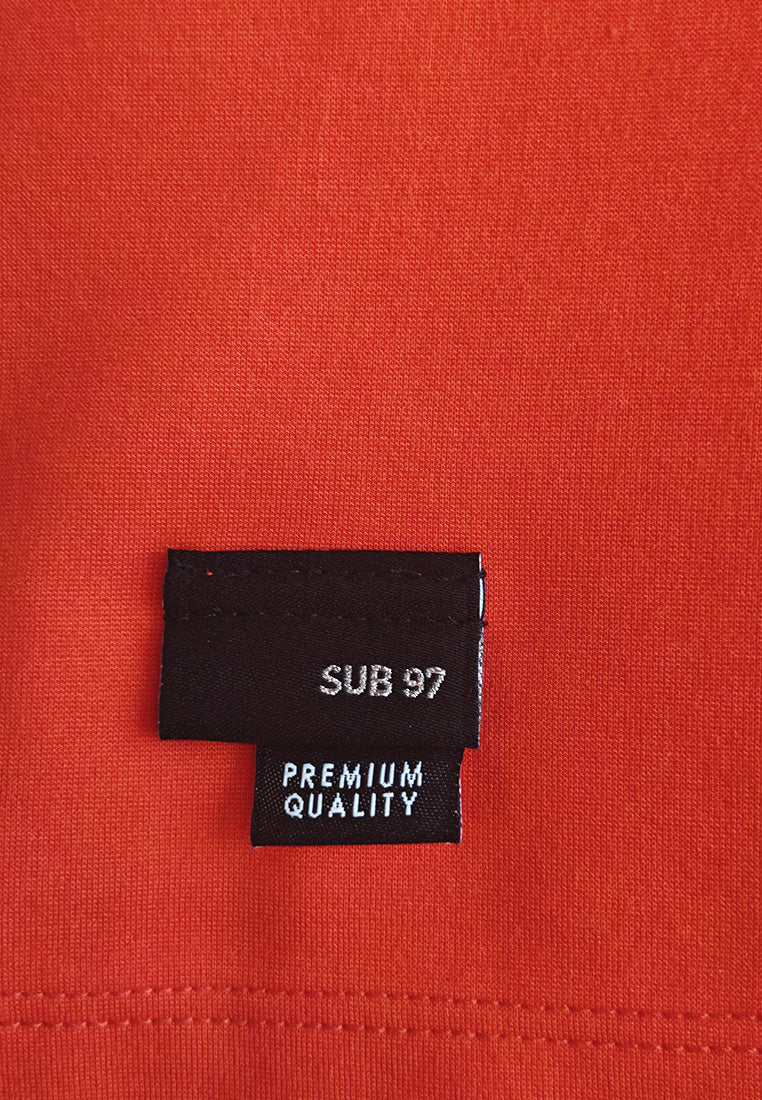 Men Oversized Short-Sleeve Sweatshirt - Orange - 510233