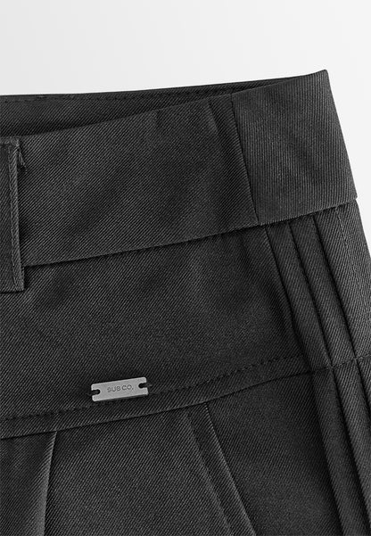Women Wide Leg Long Pants - Black - 610414