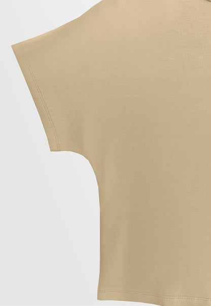 Women Short-Sleeve Fashion Tee - Khaki - 610255