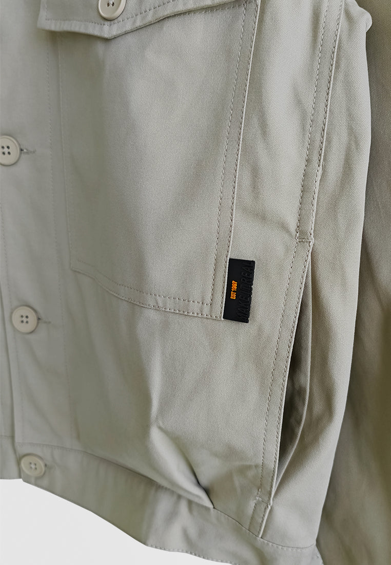 Men Oversized Bomber Jacket - Khaki - 510237