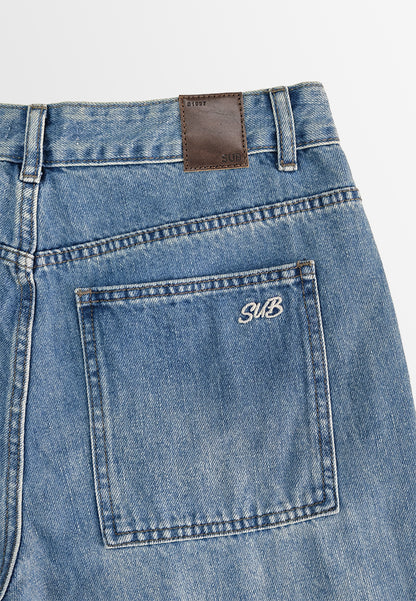 Women Mom Fit Long Jeans - Blue - 610412