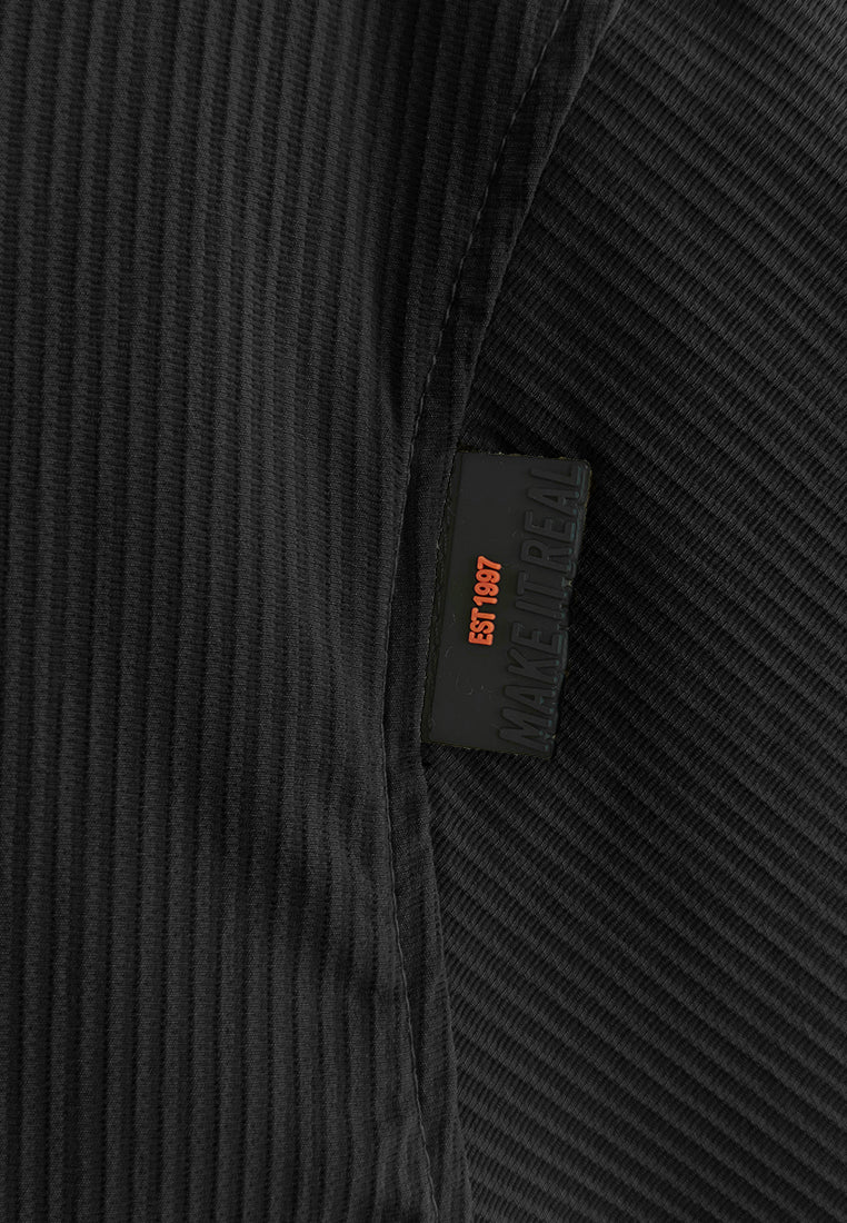 Men Short-Sleeve Oversized Polo Tee - Black - 510232