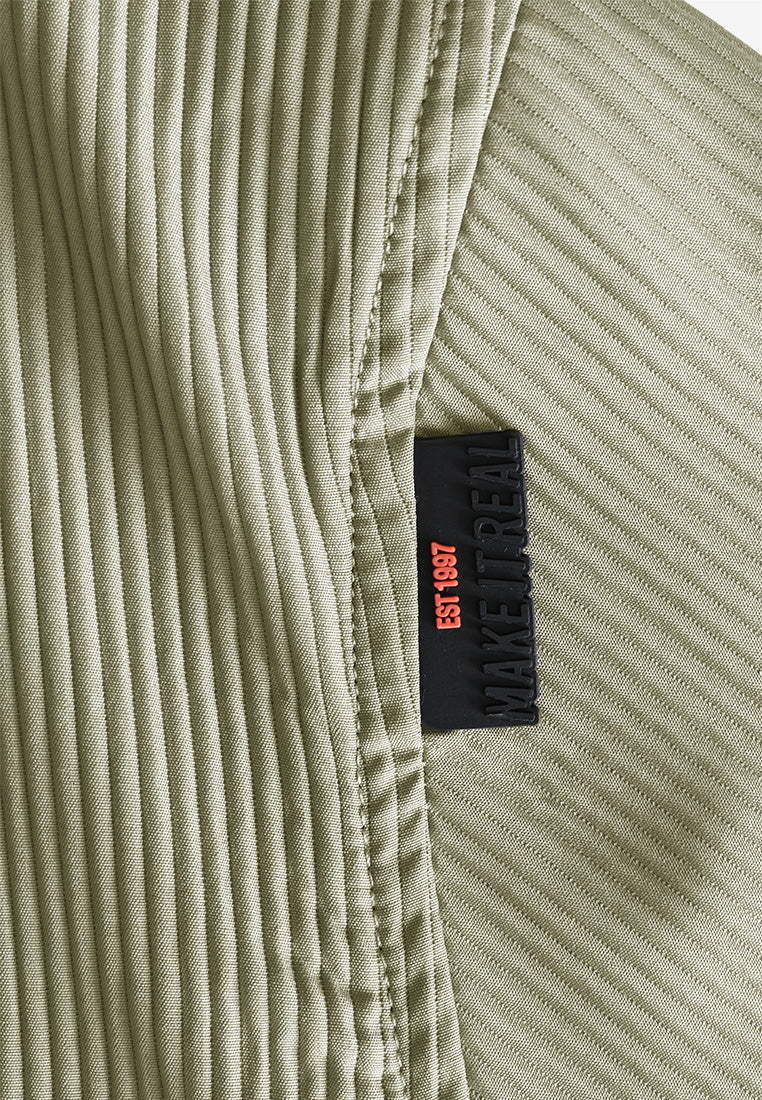 Men Oversized Short-Sleeve Shirt - Khaki - 510235