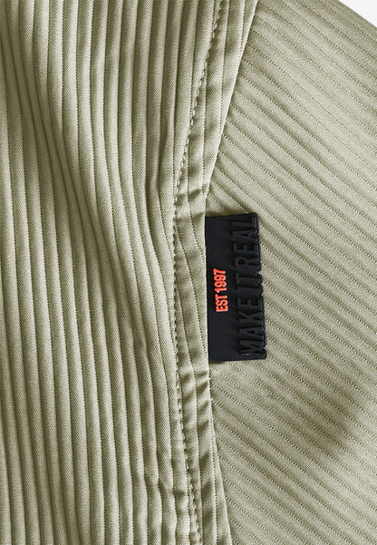 Men Oversized Short-Sleeve Shirt - Khaki - 510235