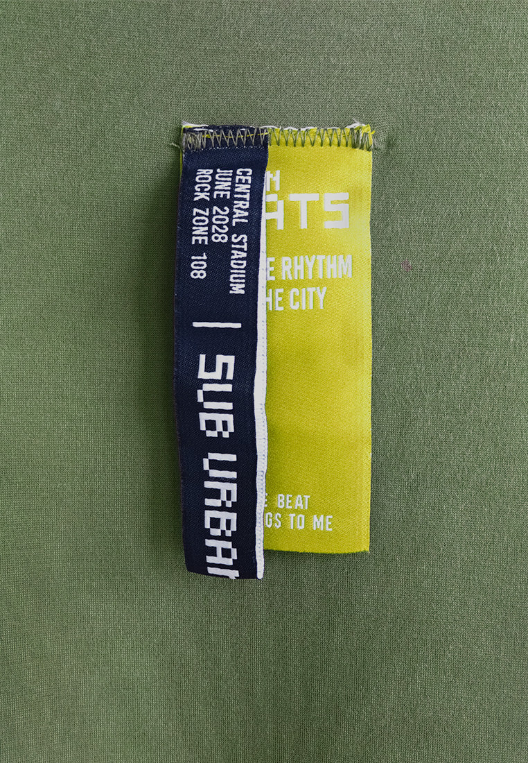 Men Oversized T-Shirt Short Sleeve - Army Green - 510246