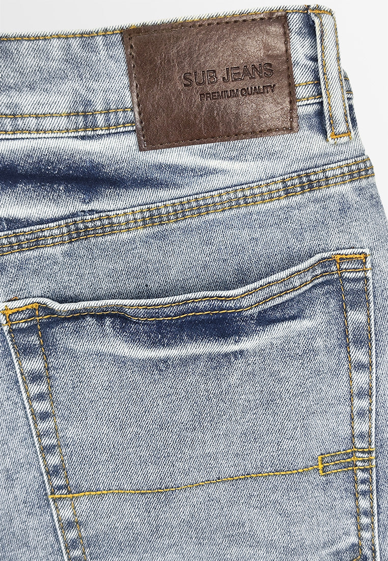Men Slim Fit Long Jeans - Light Blue - 310210