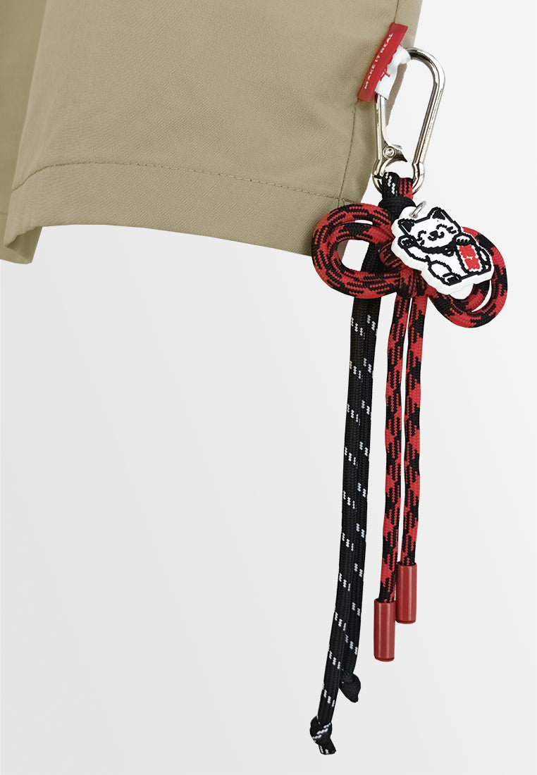 Women Oversized Short-Sleeve Shirt - Khaki - 510232