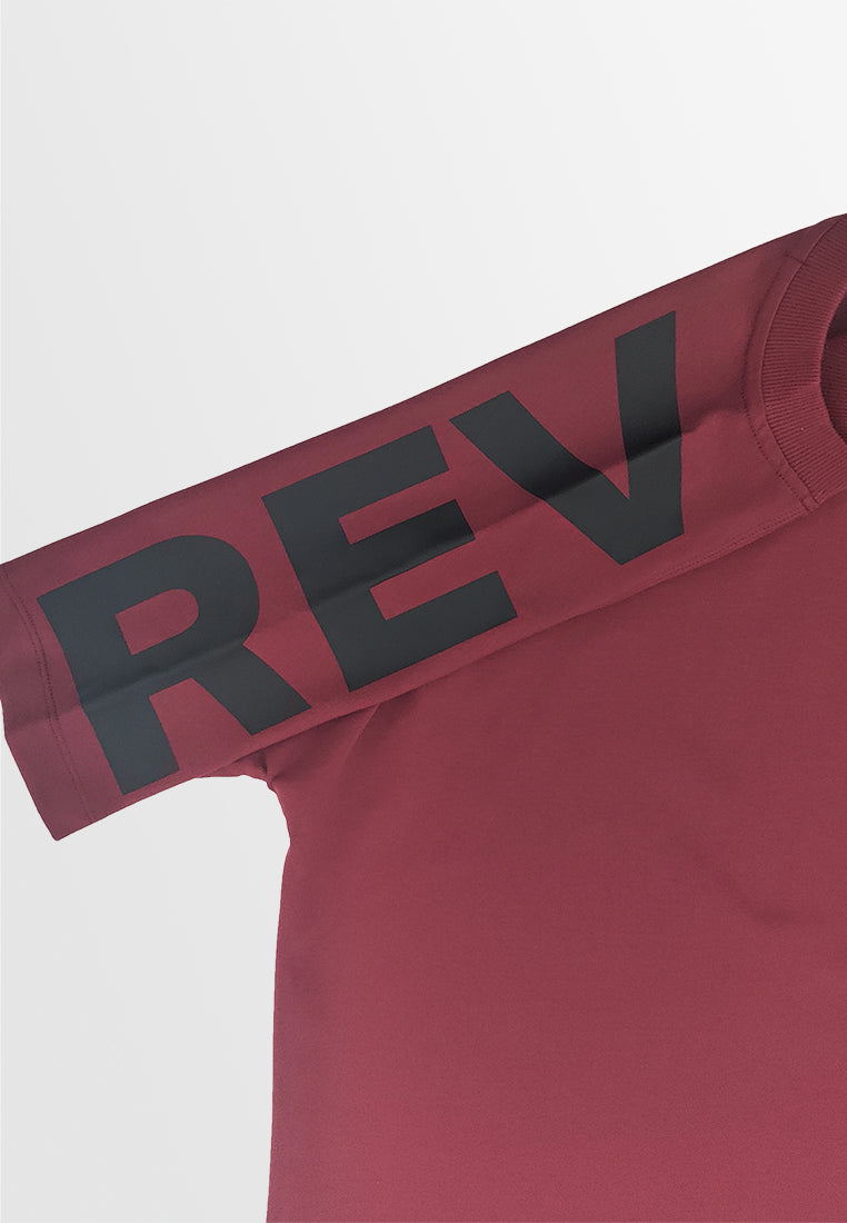 Men Oversized T-Shirt Short Sleeve - Maroon - 610260
