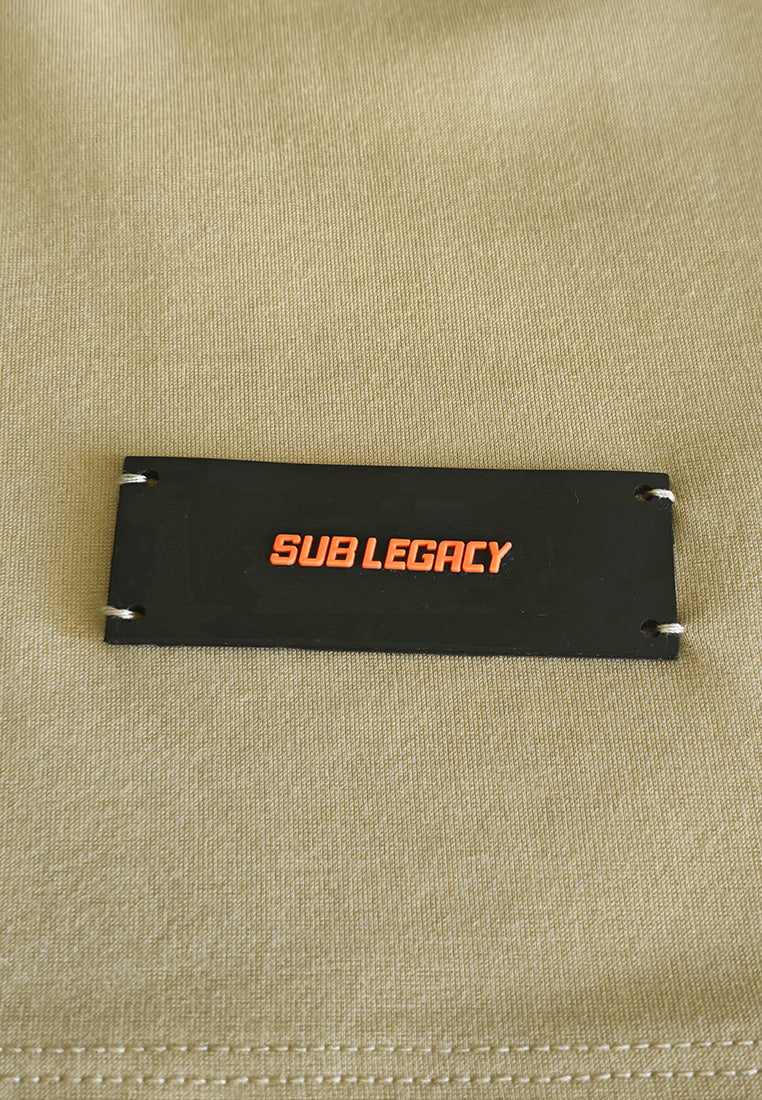 Men Oversized T-Shirt Short Sleeve - Khaki - 510227