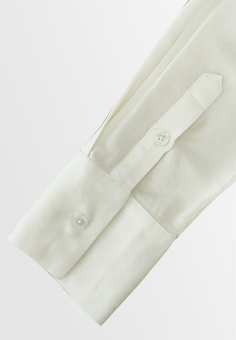 [Online Exclusive] Women Long-Sleeve Shirt Dress - White - 510211