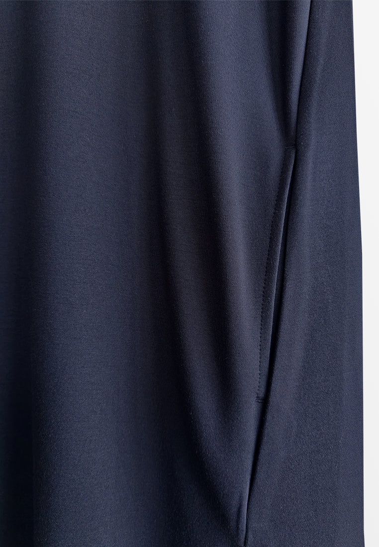 Women T-Shirt Midi Dress - Navy - 510274