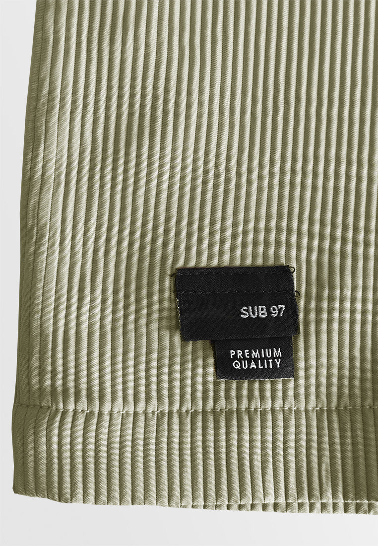 Men Oversized Short-Sleeve Shirt - Khaki - 510235