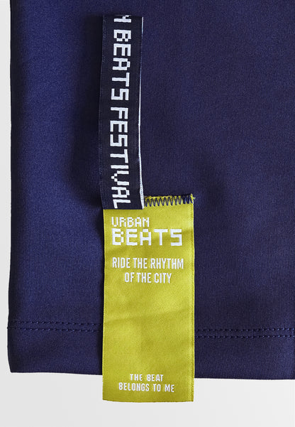 Men Oversized T-Shirt Short Sleeve - Navy - 510248