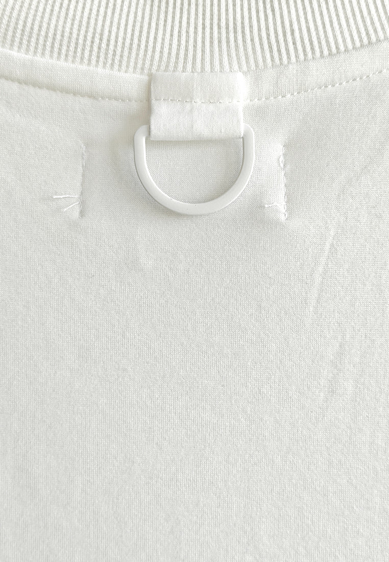 Men Oversized T-Shirt Short Sleeve - White - 510229