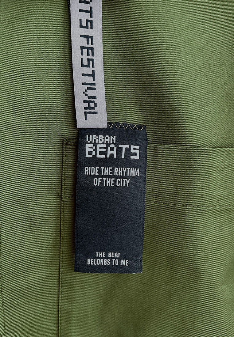 Men Oversized Short-Sleeve Shirt - Army Green - 510252