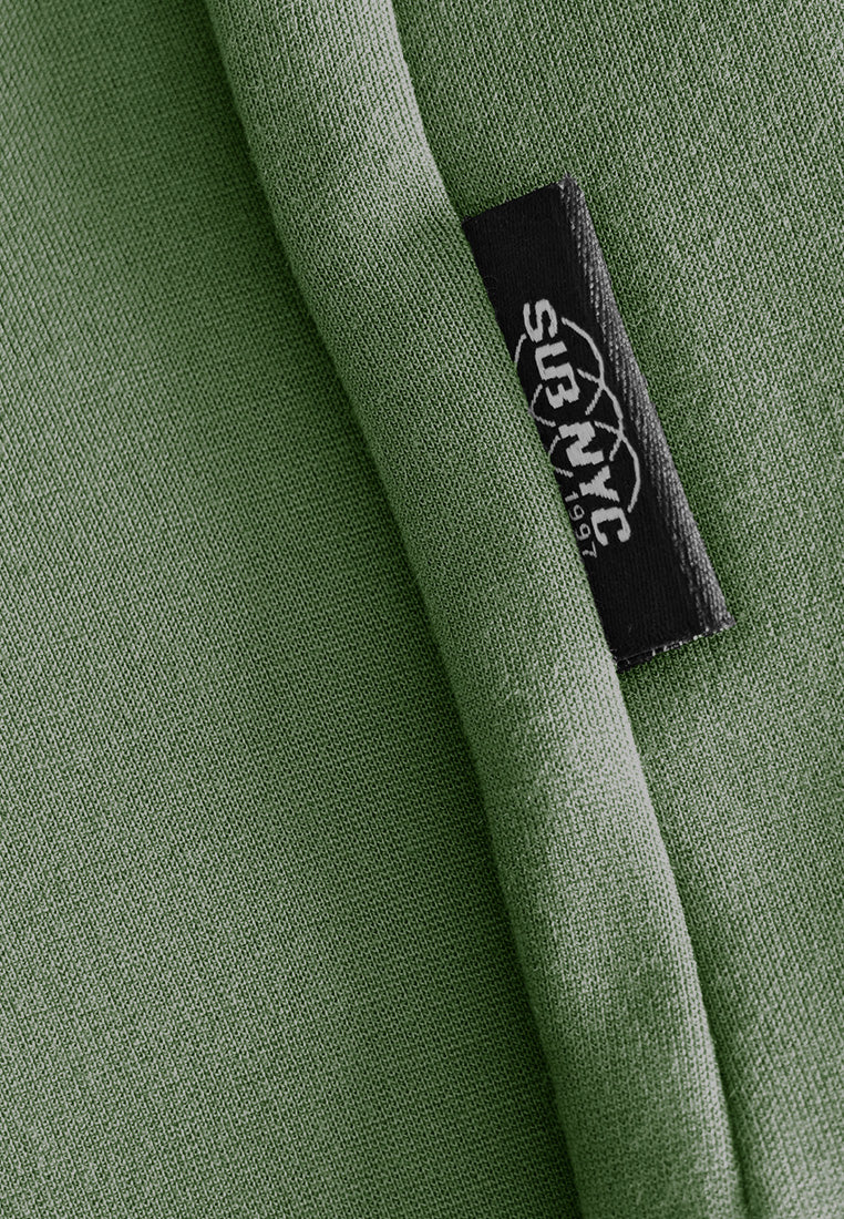 Men Oversized T-Shirt Short Sleeve - Army Green - 510162