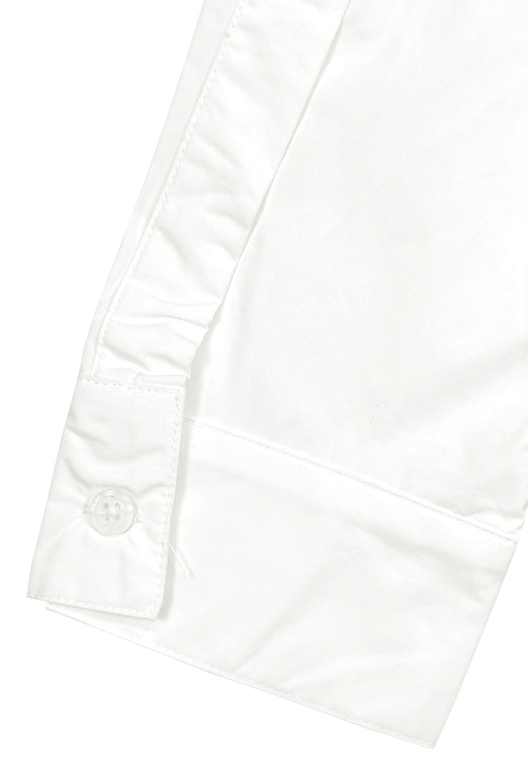 Women Oversized Long-Sleeve Blouse - White - 410081