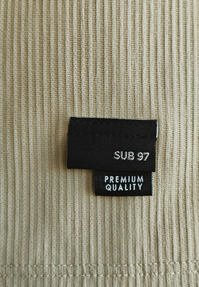 Men Short-Sleeve Oversized Polo Tee - Khaki - 510231