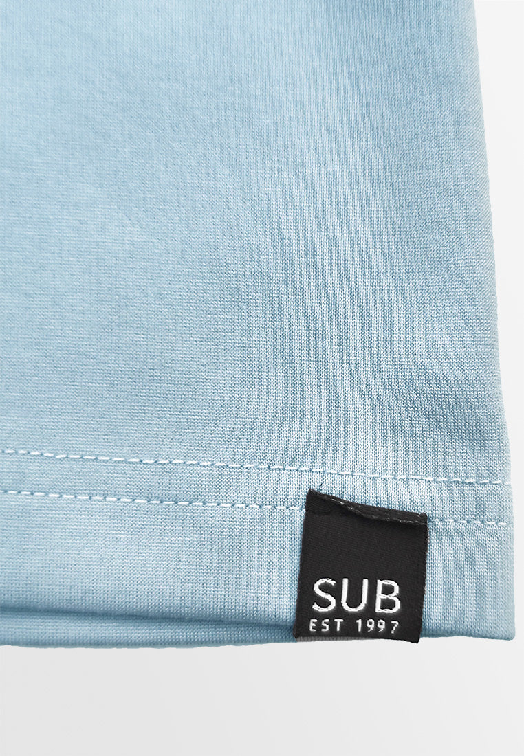 [VALUE BUY] Men Short-Sleeve Oversized Polo Tee - Light Blue - 510047