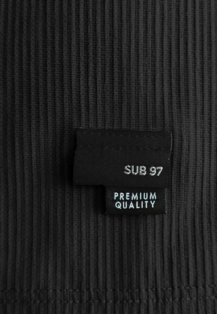 Men Short-Sleeve Oversized Polo Tee - Black - 510232