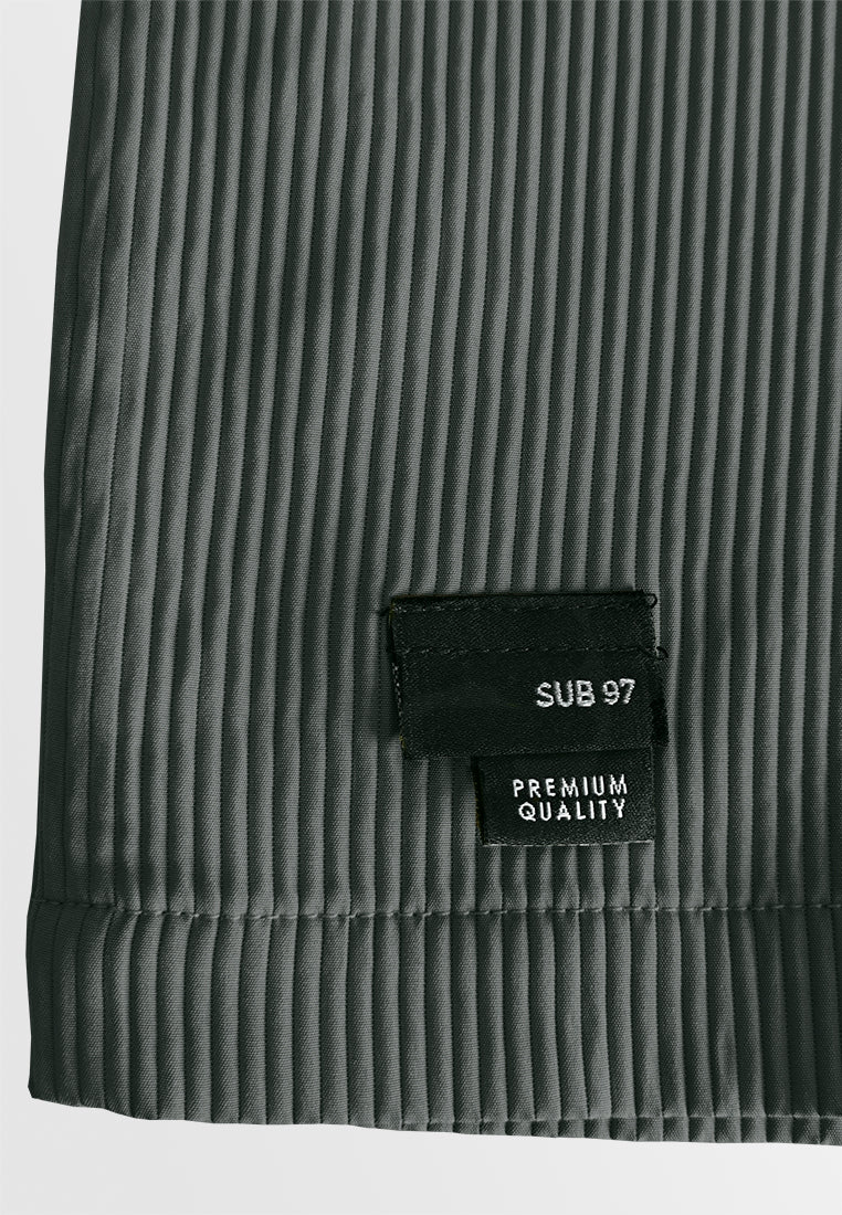 Men Oversized Short-Sleeve Shirt - Dark Grey - 510236