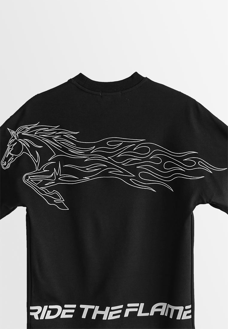 Men Oversized T-Shirt Short Sleeve - Black - 510361