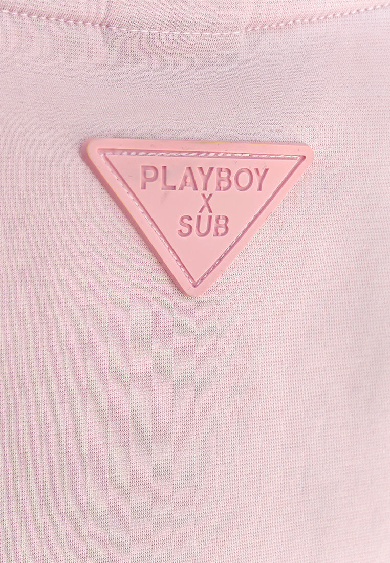 Playboy x SUB Women Sleeveless Fashion Tee - Pink - 610360
