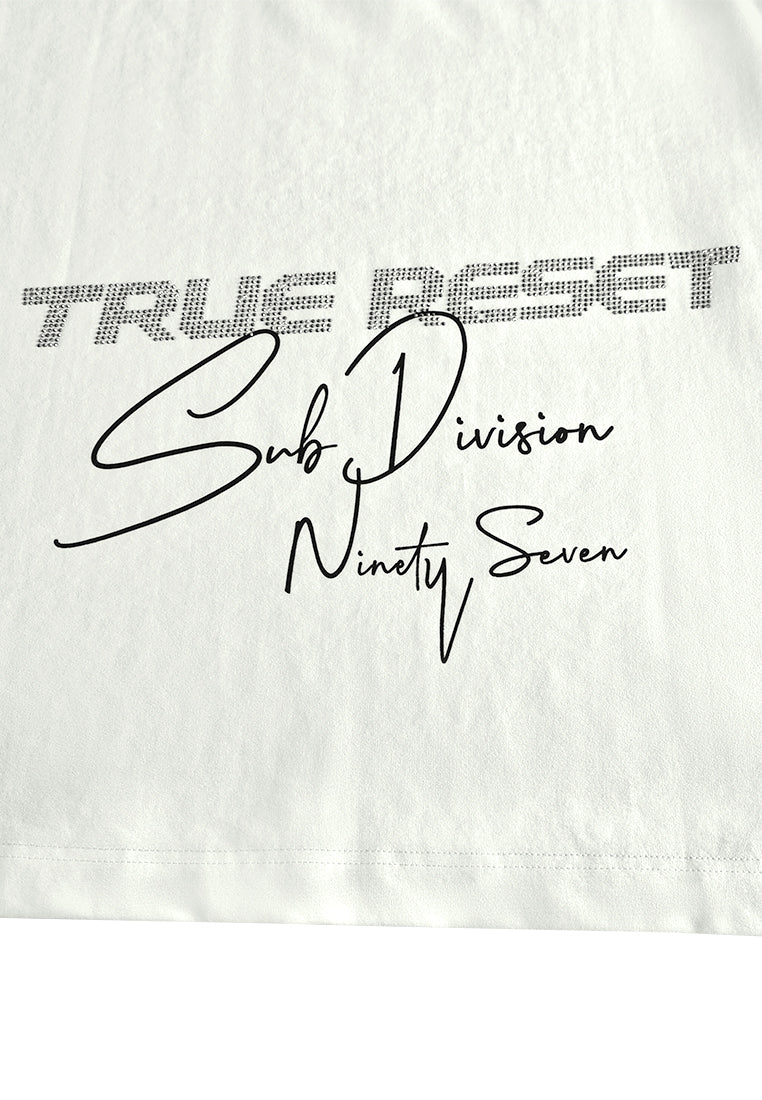 Men Oversized T-Shirt Short Sleeve - White - 610356