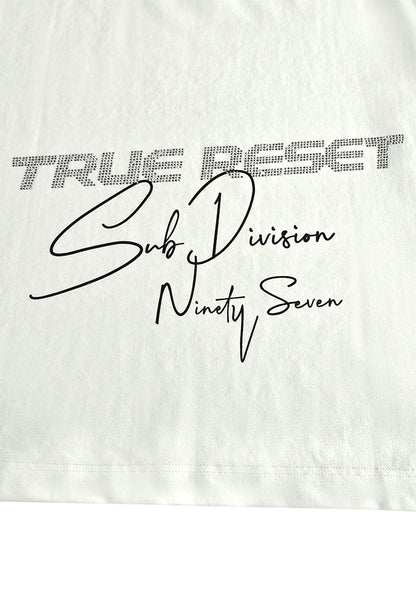 Men Oversized T-Shirt Short Sleeve - White - 610356