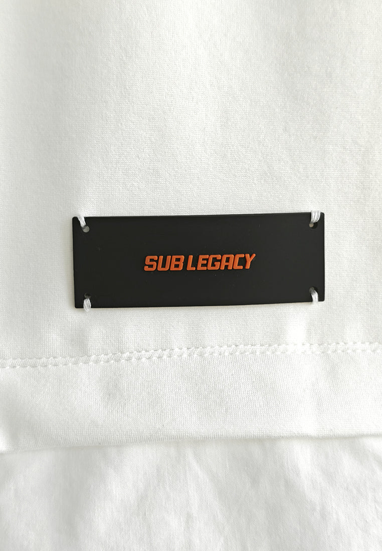 Men Oversized T-Shirt Short Sleeve - White - 510229