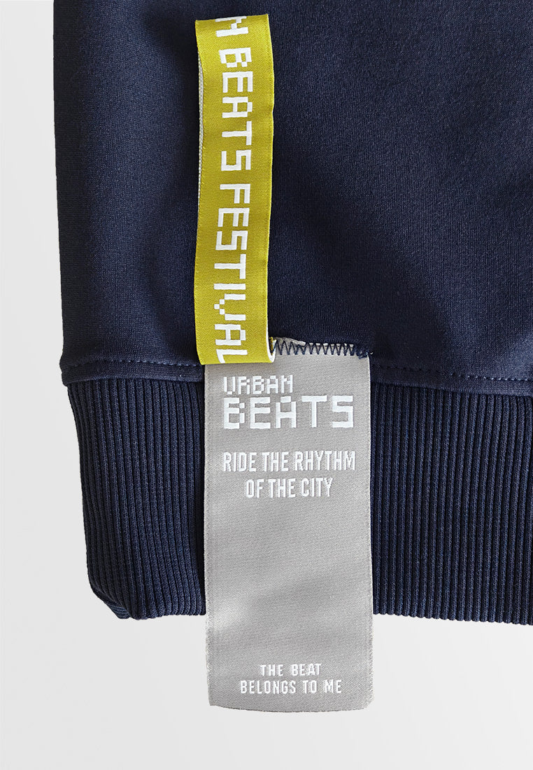 Men Oversized Long-Sleeve Sweatshirt - Navy - 510254