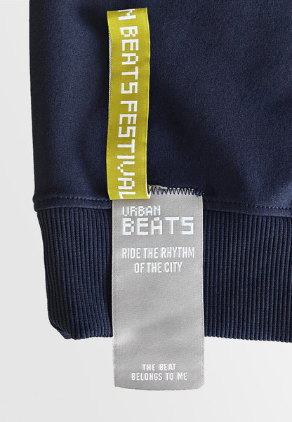 Men Oversized Long-Sleeve Sweatshirt - Navy - 510254