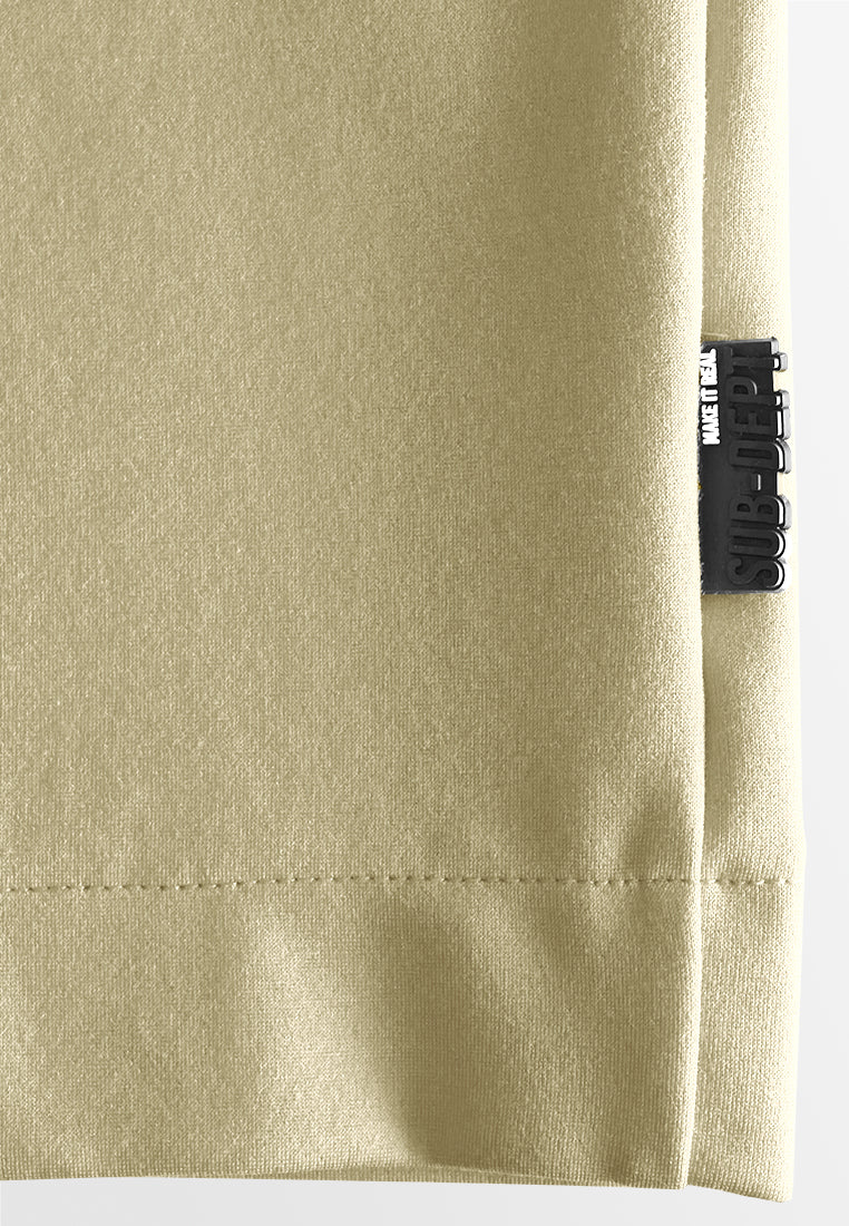 Men Oversized T-Shirt Short Sleeve - Khaki - 510318