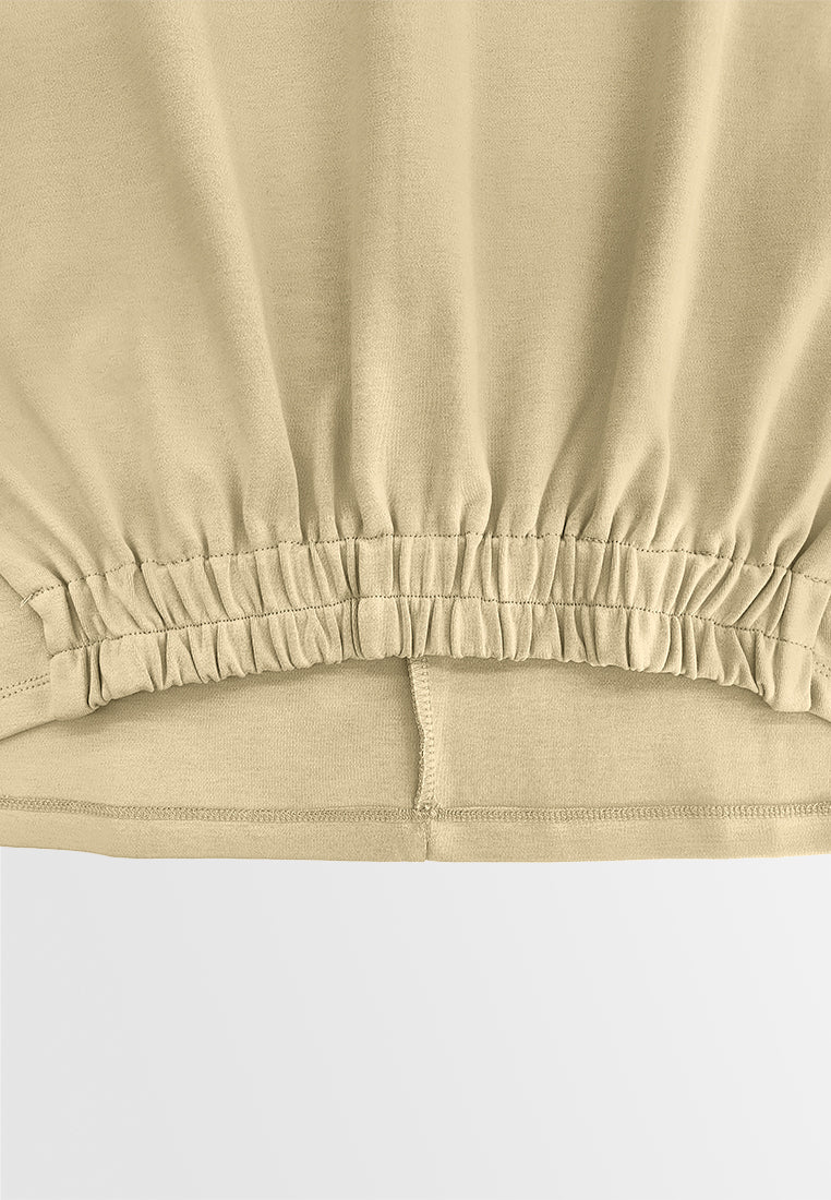 Women Sleeveless Fashion Tee - Khaki - 610258