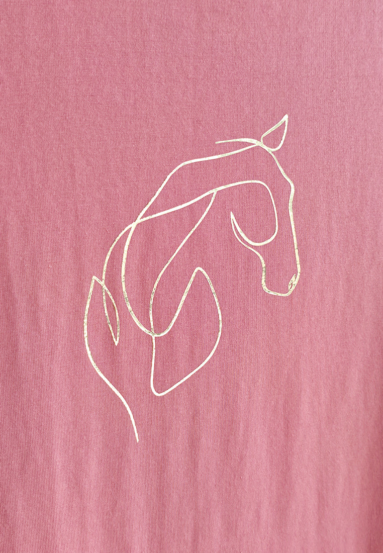 Women Short-Sleeve Graphic Tee - Dark Pink - 610216