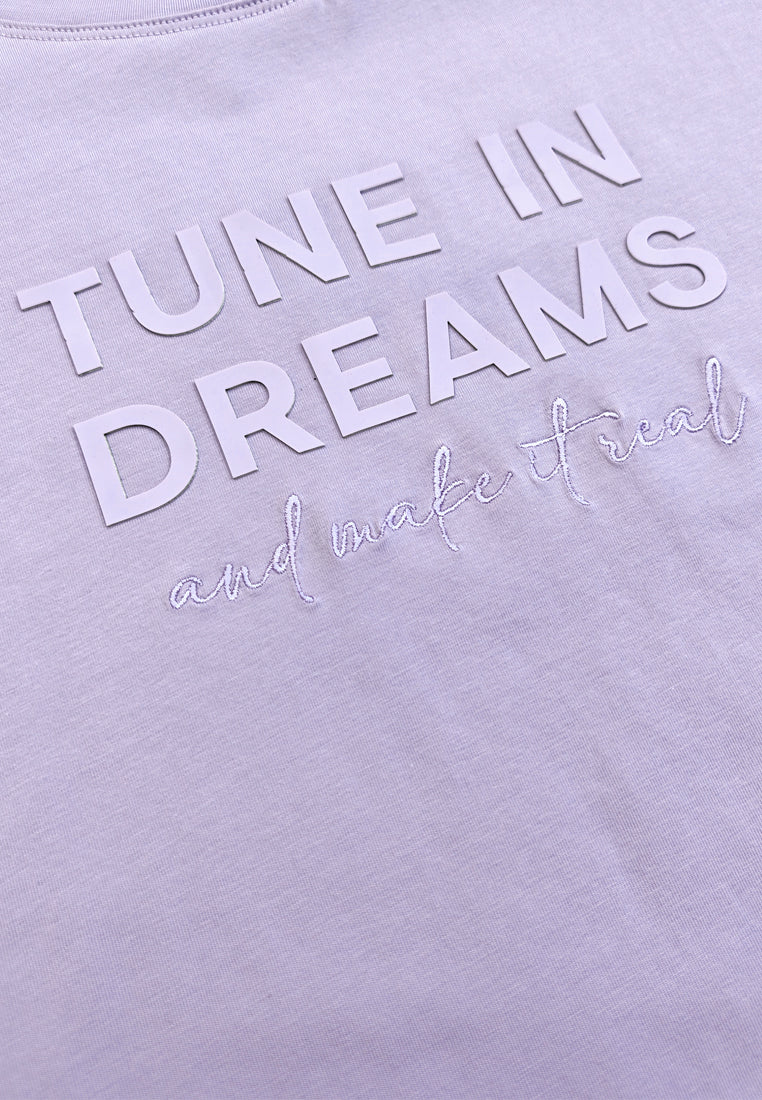 Women Short-Sleeve Fashion Tee - Purple - 510173