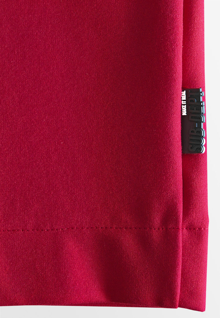 Men Oversized T-Shirt Short Sleeve - Red - 510317