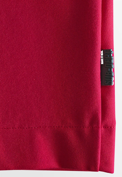 Men Oversized T-Shirt Short Sleeve - Red - 510317