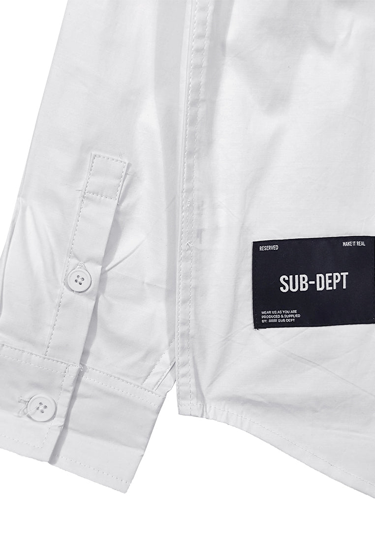 Men Oversized Long-Sleeve Shirt - White - S3M748