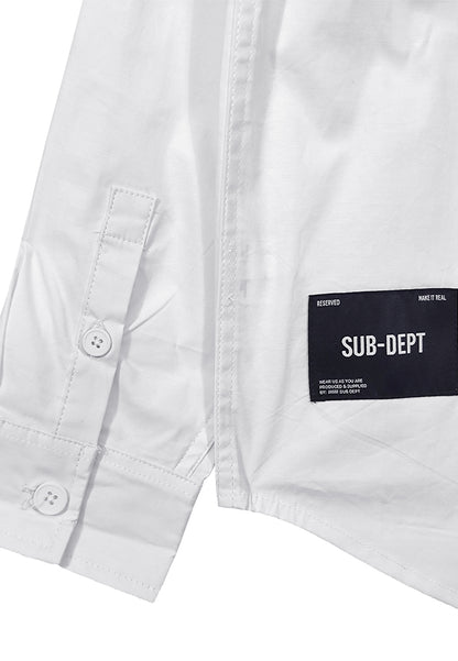 Men Oversized Long-Sleeve Shirt - White - S3M748
