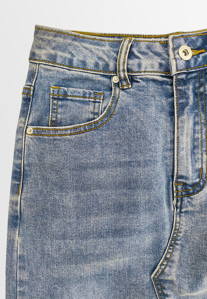 Women Midi Denim Skirt - Blue - 510185
