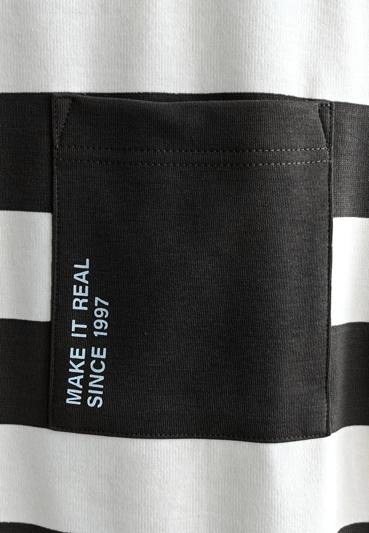 Men Oversized T-Shirt Short Sleeve - Black - 510046