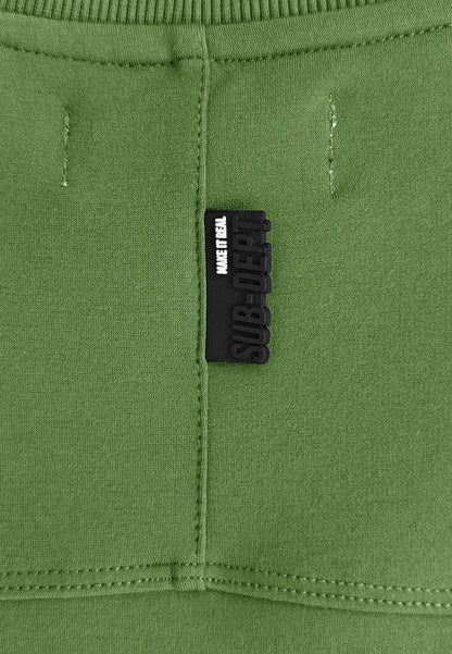 Men Oversized T-Shirt Short Sleeve - Army Green - 610004