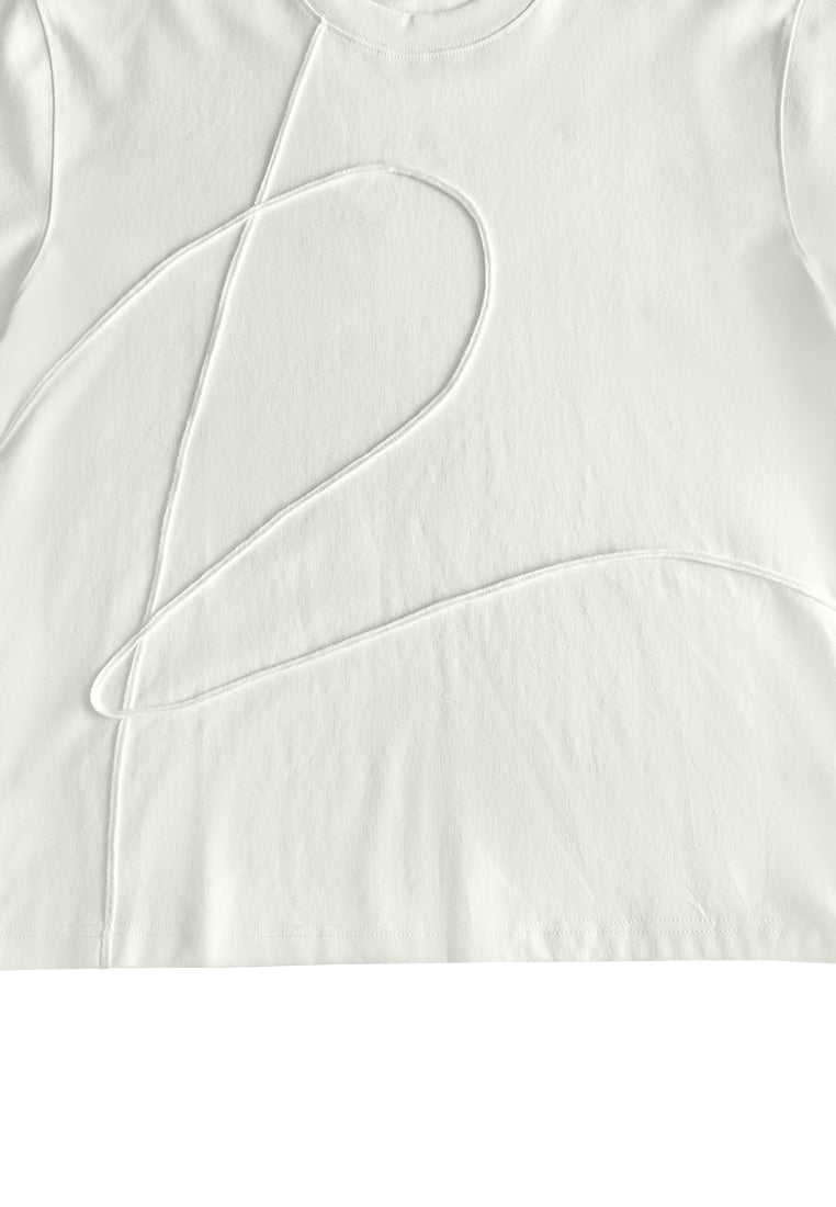 Men Oversized T-Shirt Short Sleeve - White - 610347