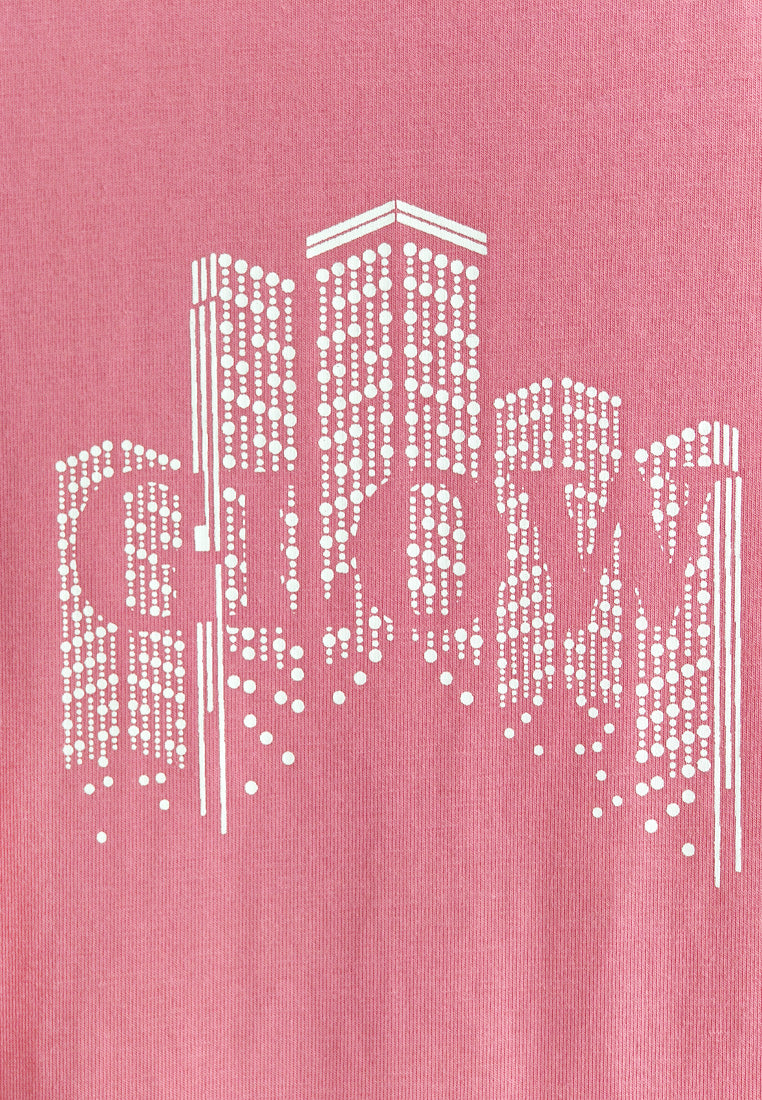 Women Short-Sleeve Graphic Tee - Dark Pink - 610220