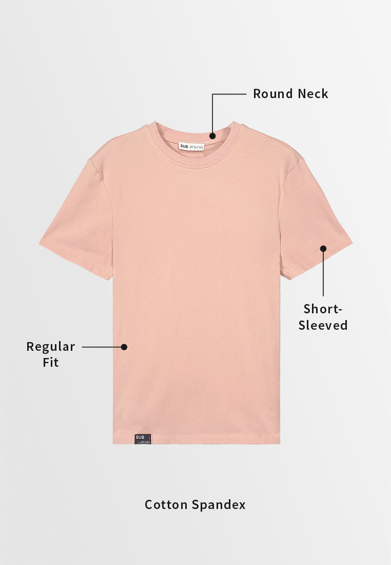 Men Short-Sleeve Basic Tee - Pink - 410019